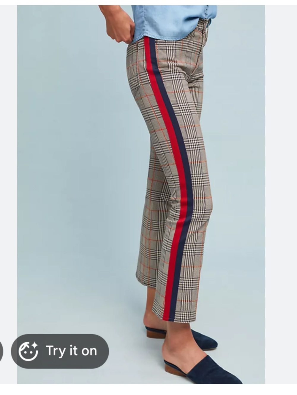 MOTHER the insider ankle in plaid
